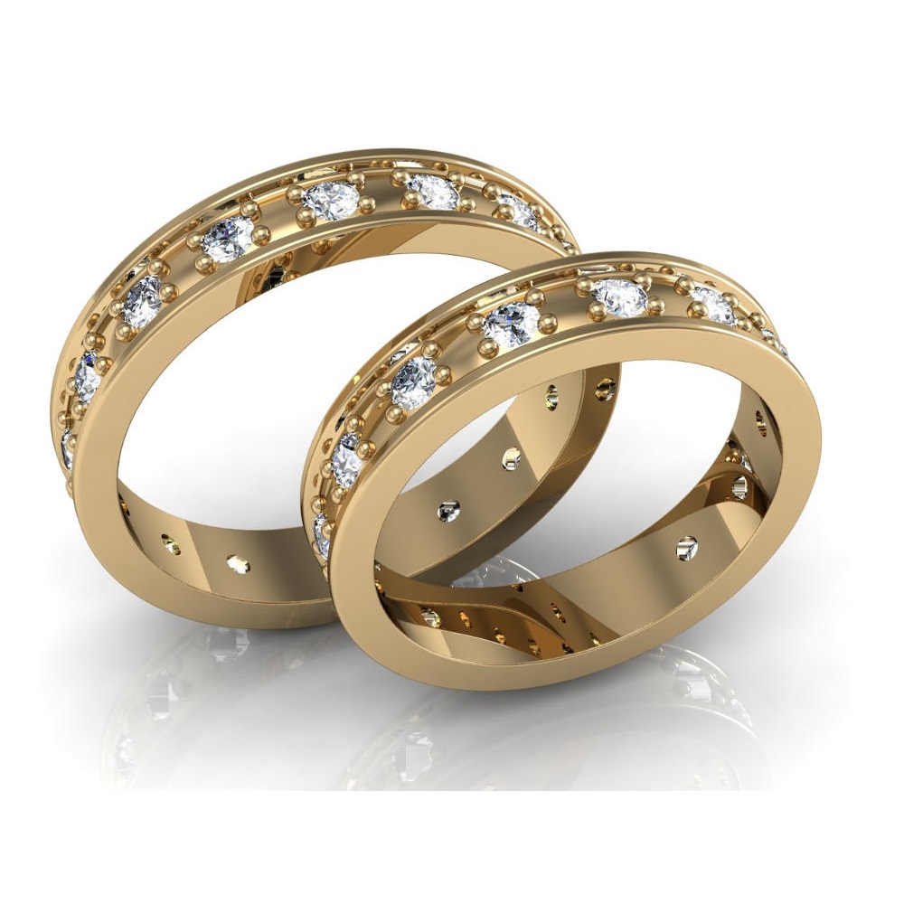 Обручальные кольца с камнями женские